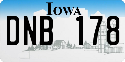 IA license plate DNB178