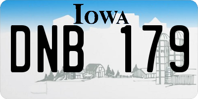 IA license plate DNB179