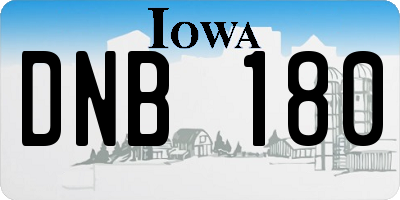 IA license plate DNB180
