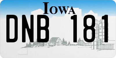IA license plate DNB181