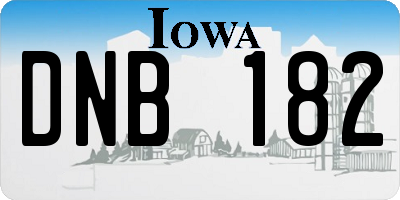 IA license plate DNB182