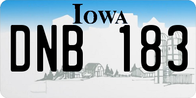 IA license plate DNB183