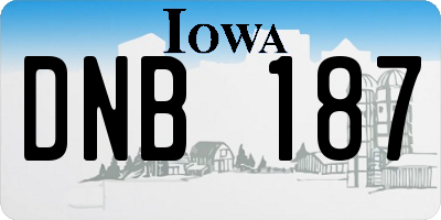 IA license plate DNB187