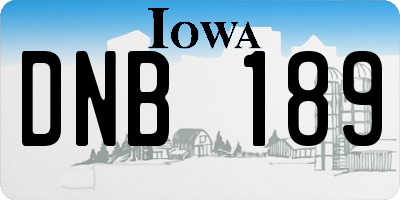 IA license plate DNB189
