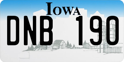 IA license plate DNB190