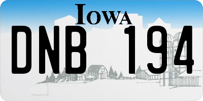 IA license plate DNB194