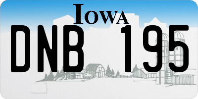 IA license plate DNB195