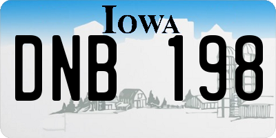 IA license plate DNB198