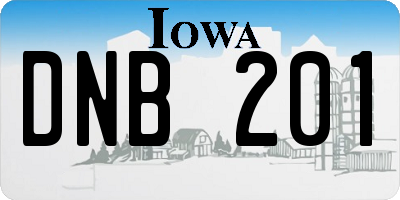 IA license plate DNB201