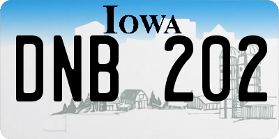 IA license plate DNB202