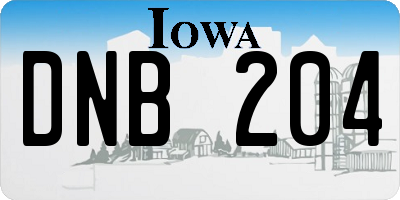 IA license plate DNB204