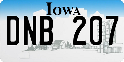 IA license plate DNB207