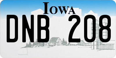 IA license plate DNB208