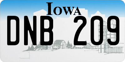 IA license plate DNB209