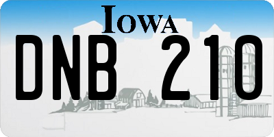 IA license plate DNB210