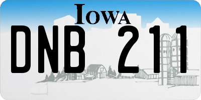 IA license plate DNB211