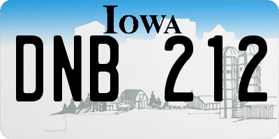 IA license plate DNB212