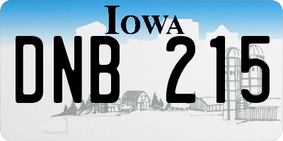 IA license plate DNB215