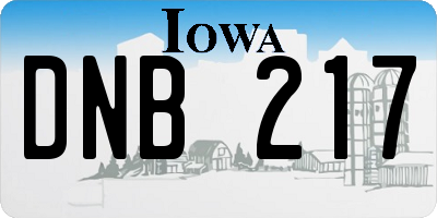 IA license plate DNB217