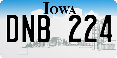 IA license plate DNB224