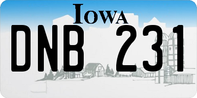 IA license plate DNB231