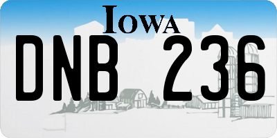 IA license plate DNB236
