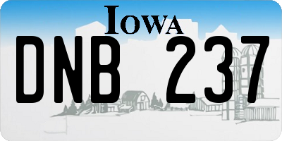 IA license plate DNB237