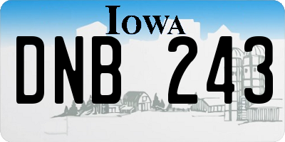 IA license plate DNB243