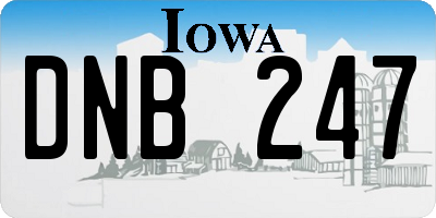 IA license plate DNB247