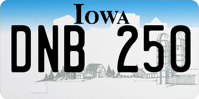 IA license plate DNB250