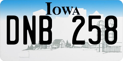 IA license plate DNB258