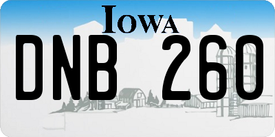 IA license plate DNB260