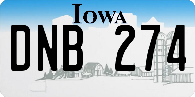 IA license plate DNB274