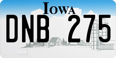 IA license plate DNB275