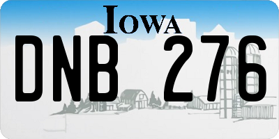 IA license plate DNB276