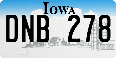IA license plate DNB278