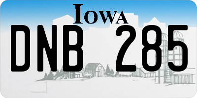 IA license plate DNB285