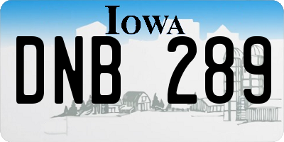 IA license plate DNB289