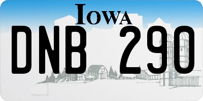 IA license plate DNB290