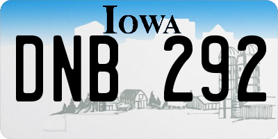 IA license plate DNB292