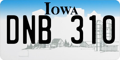 IA license plate DNB310