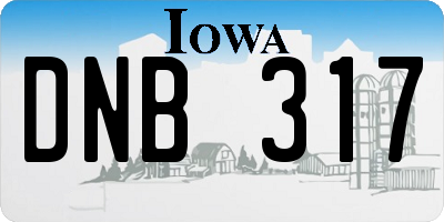 IA license plate DNB317