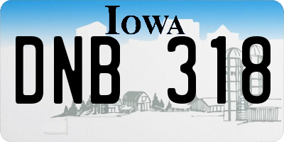 IA license plate DNB318
