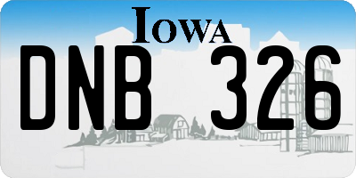 IA license plate DNB326