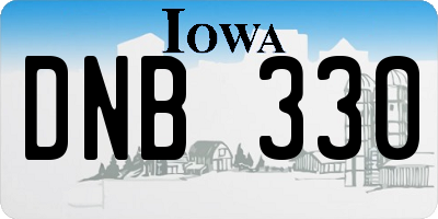 IA license plate DNB330