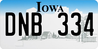IA license plate DNB334