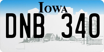 IA license plate DNB340