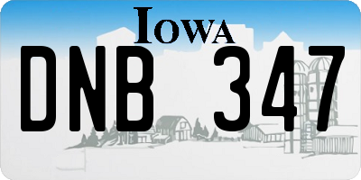 IA license plate DNB347