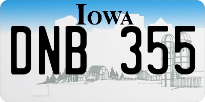 IA license plate DNB355