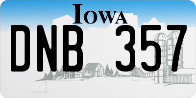 IA license plate DNB357
